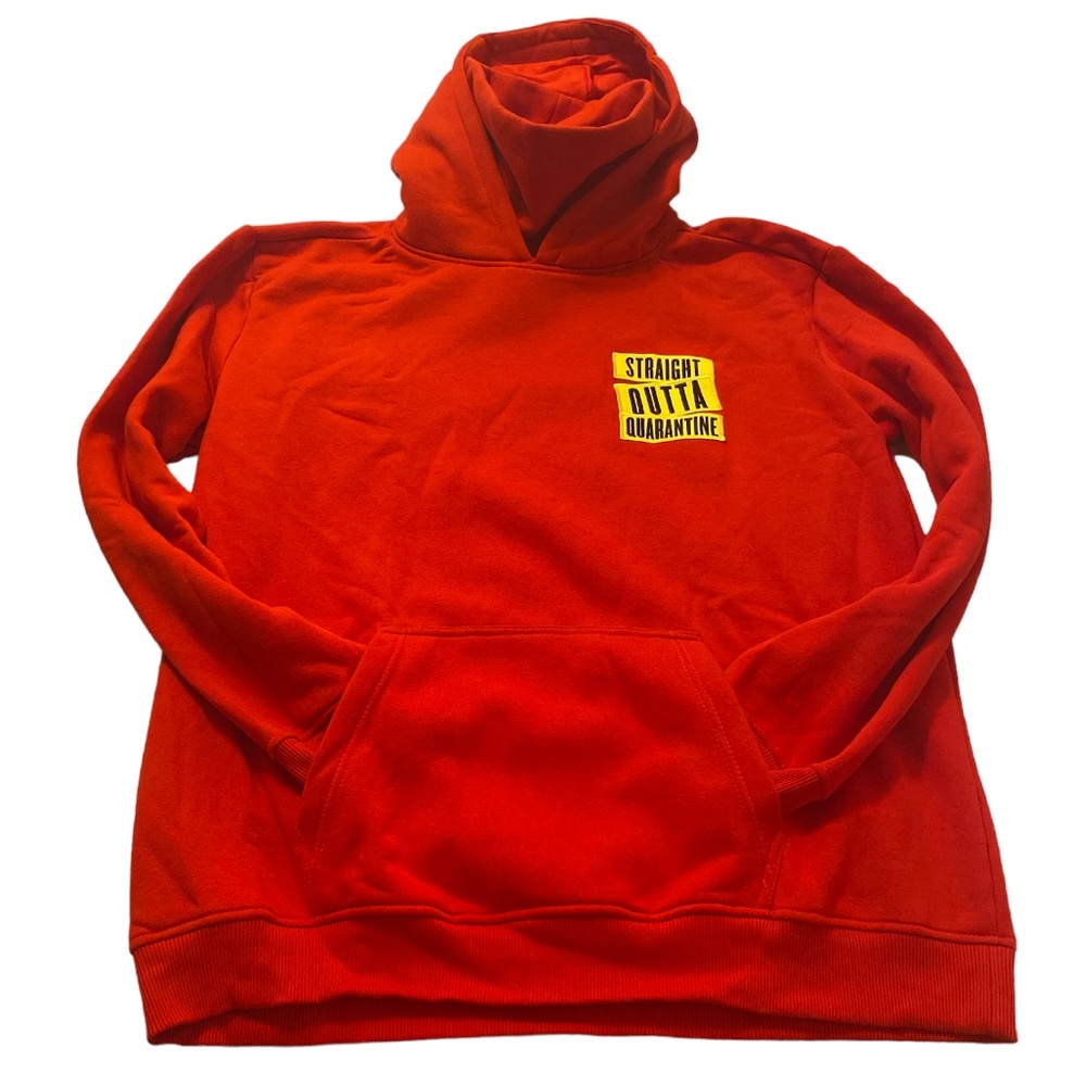 REASON “Straight Out of Quarantine” Sweater, with built in mask, NWOT, 2XL, $100